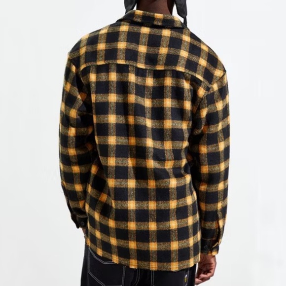 Urban Outfitters Grunge Black Yellow Heavy Plaid Flannel Jacket in Medium - Picture 3 of 11